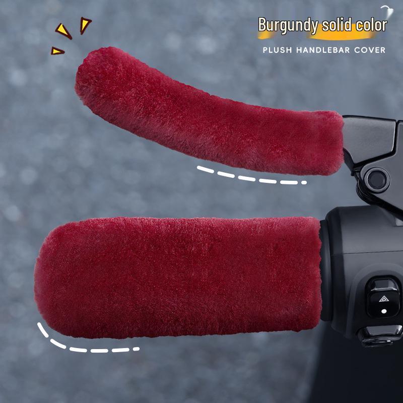Electric Motorcycle Handlebar Warmers - Plush, Thick, Cold-Proof for Winter