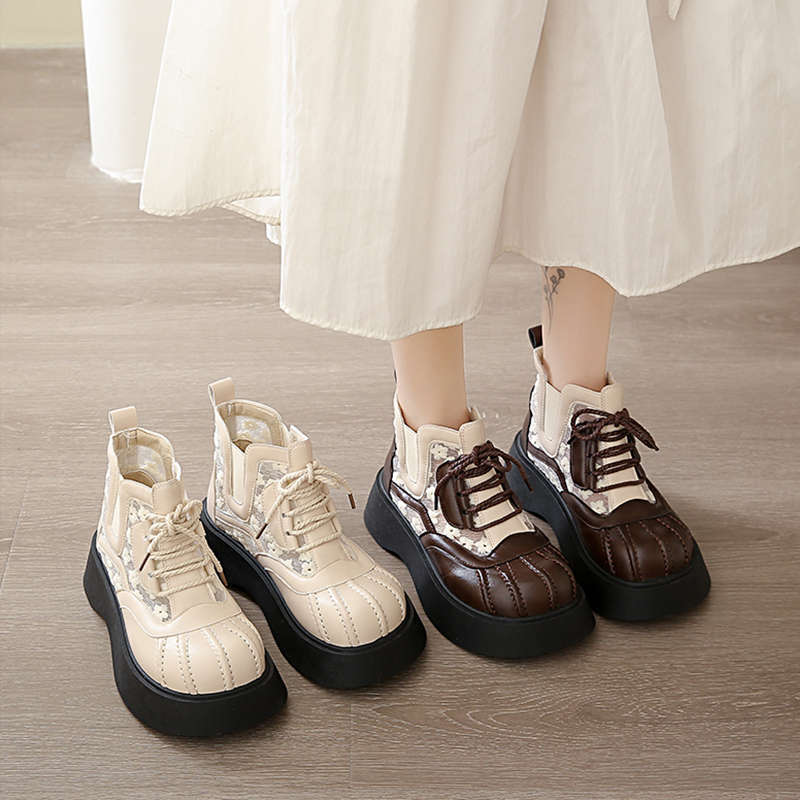 Women's Chunky Sole Ankle Boots - 2025 Summer Mesh Martin Boots Flat Platform Sandal Booties