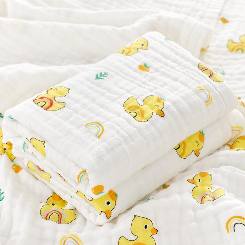 Pure Cotton Four-Layer Gauze Baby Bath Towel and Swaddle Blanket for Newborns