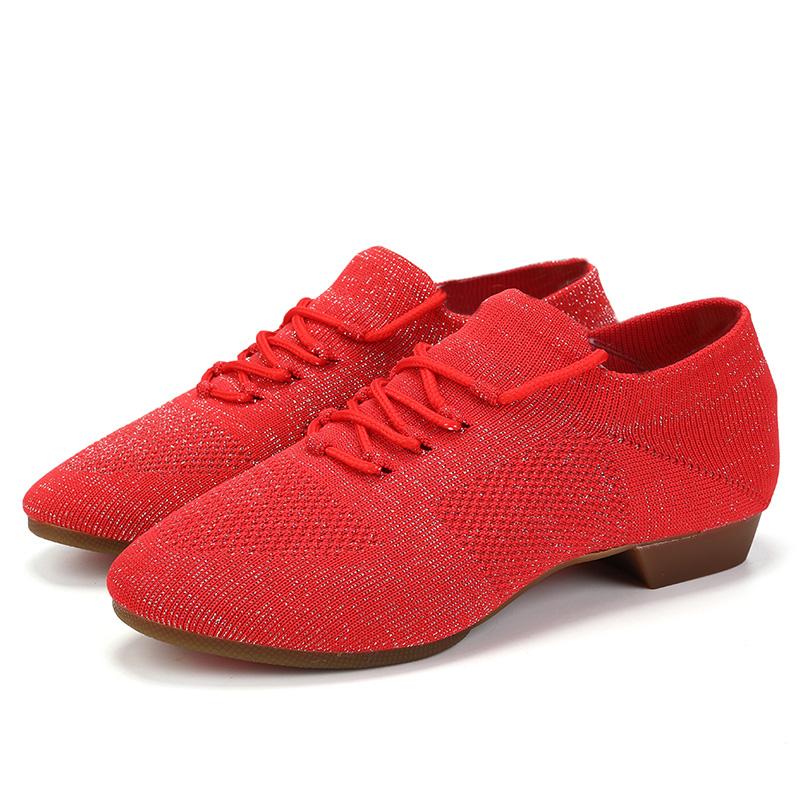 Fly Woven Mesh-Tanzschuhe für Mädchen und Frauen, Walzer, Tango, Yoga, Ballett, Lehrer, Übungstanzschuhe