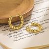 CARLIDANA New Trendy Earring Waterproof Tarnish Free 18K Gold Plated Dainty Bead Oval U Stainless Steel Hoop Earrings for Women