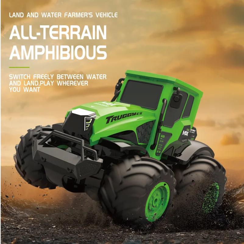 1/14 Big RC Farmer's Cars Amphibious Vehicle Toys Full Scale 2.4G Remote Control Off Road Car Toy 4WD Farm Car Model Xmas Gifts