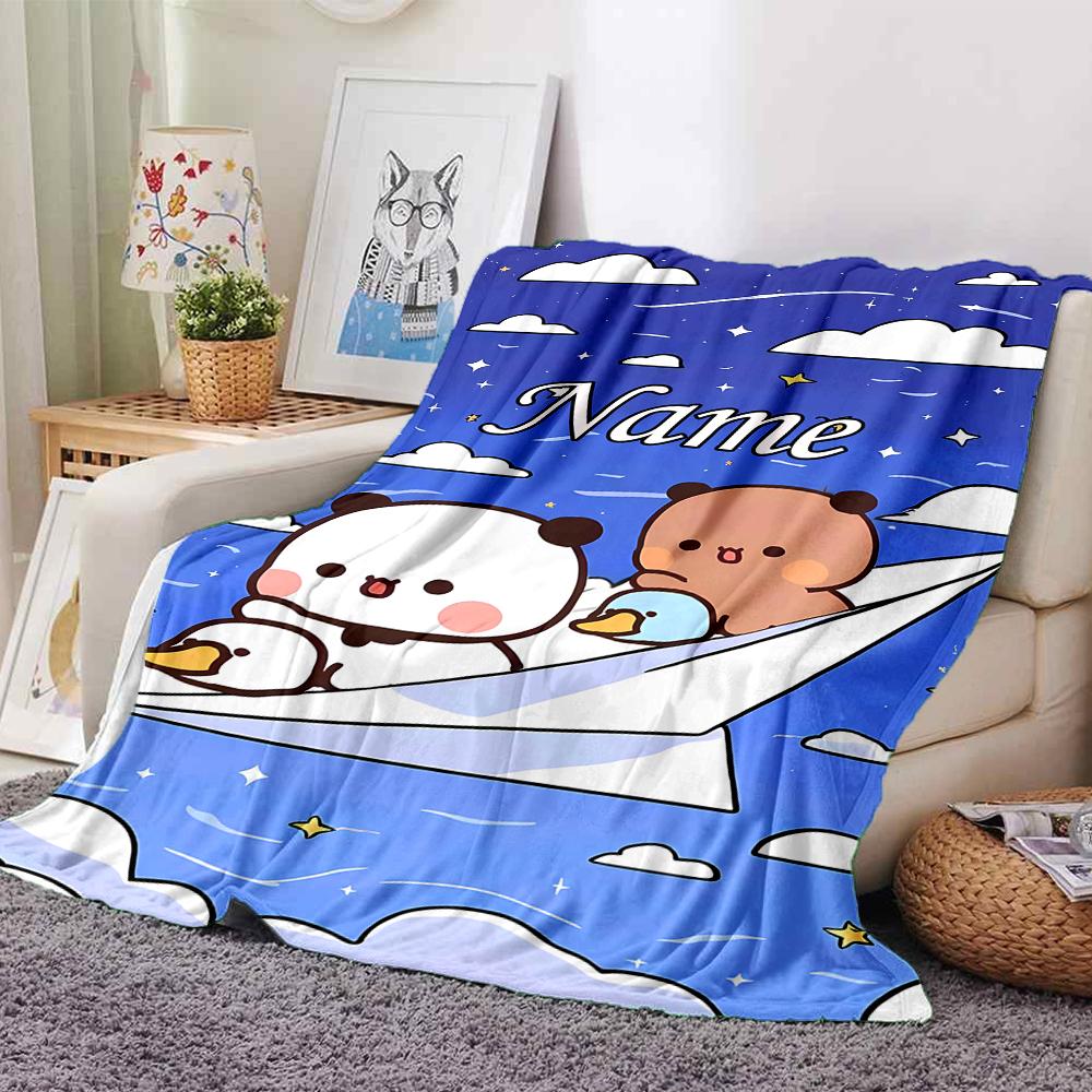 Personalisierter Name Persönlichkeit Bubu Dudu (4) Decke Weich & Warm Sofa Büro Bett Reise Mittagspause Decke, Geschenk Geeignet für Alle Jahreszeiten
