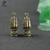 Handmade Brass Buddhism Praying Buddha Hand With Lotus Base DIY Copper Zen Bracelet Beads Desk Decor Mini Hand Pray Figurines