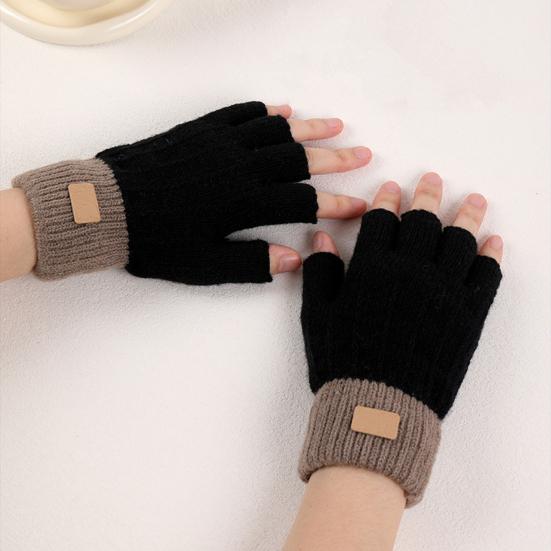 Fingerless Gloves for Women Men Winter Knitted Half Finger Gloves Soft Stretchy Warm Mittens for Working Typing Writing Running