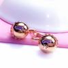 Exquisite Colored Gold Russian Car Flower Ball Plated Rose Gold Earrings 585 Purple Gold High-End Personalized Fashion Earrings