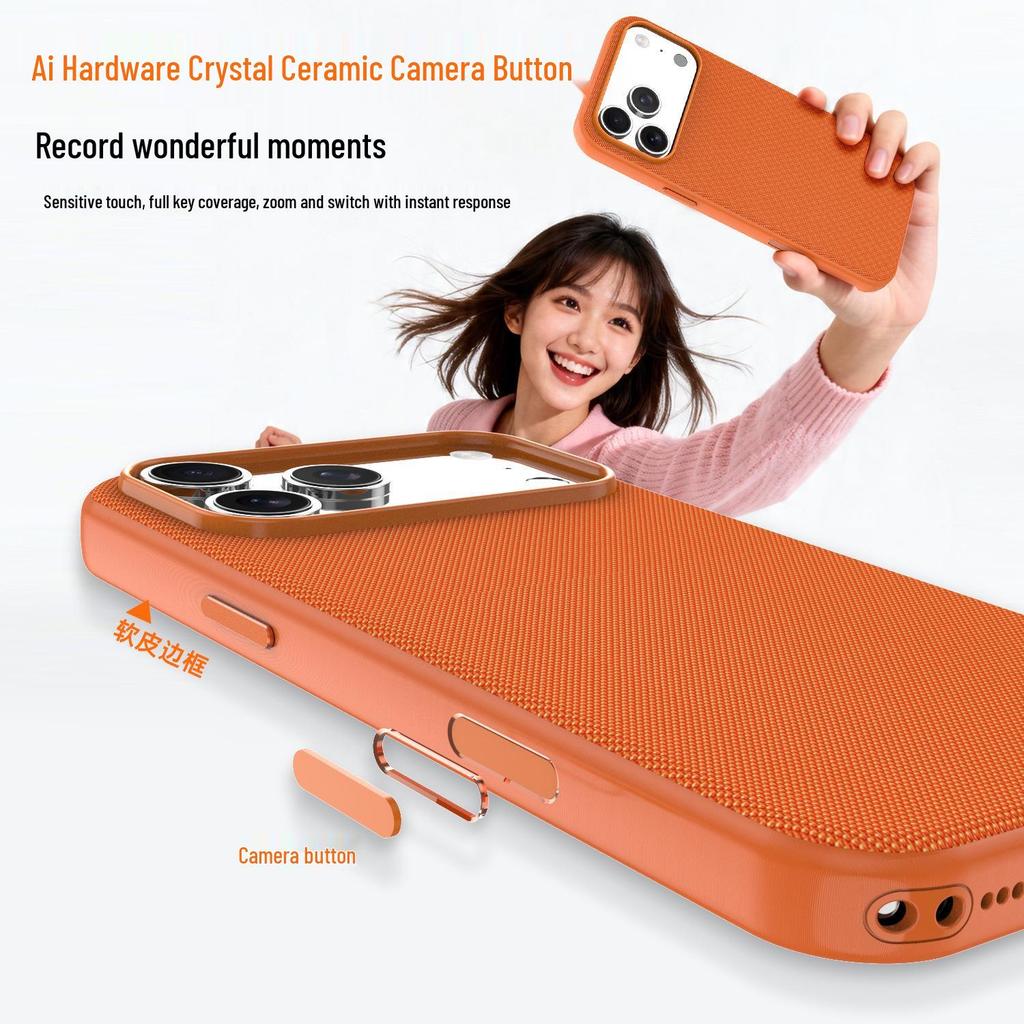 iPhone 17 Pro Max Magnetic Tech Fabric Case with AI Camera Button for Apple 16/15