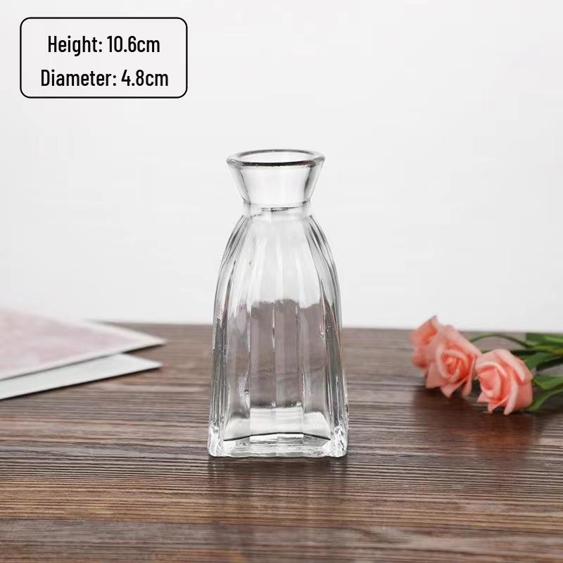 SEE KEAN Simple Transparent Striped Glass Vase