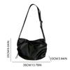 Women Shoulder Bag Pleated PU Leather Crossbody Bag Drawstring Clutch Purse Adjustable Strap Hobo Bag for Travel Commuting