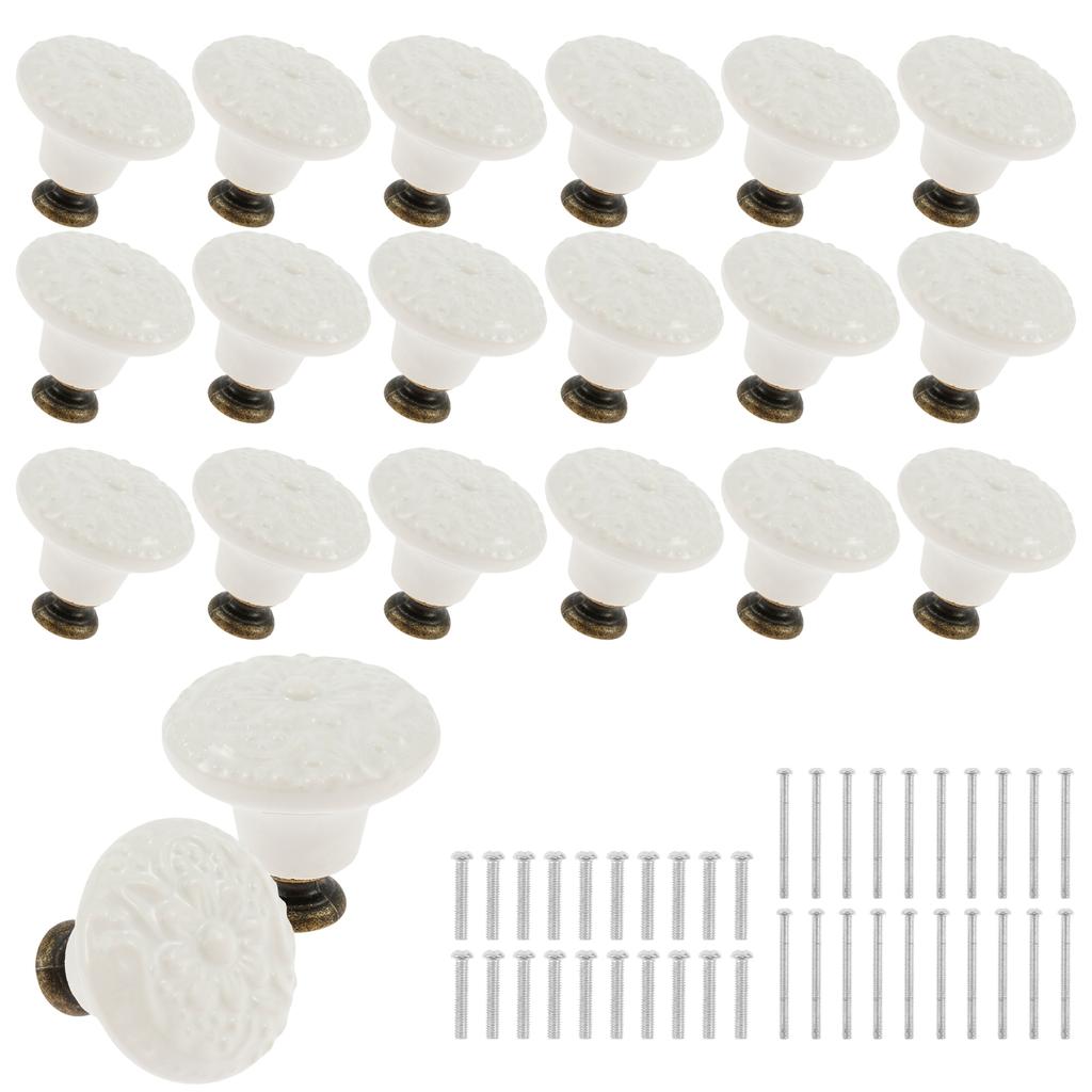 10/20 Stück Neuer Schubladengriff Retro Keramikmöbelknauf Griff mit Schrauben Dekorativer Mehrzweck SchranktürgriffKnauf