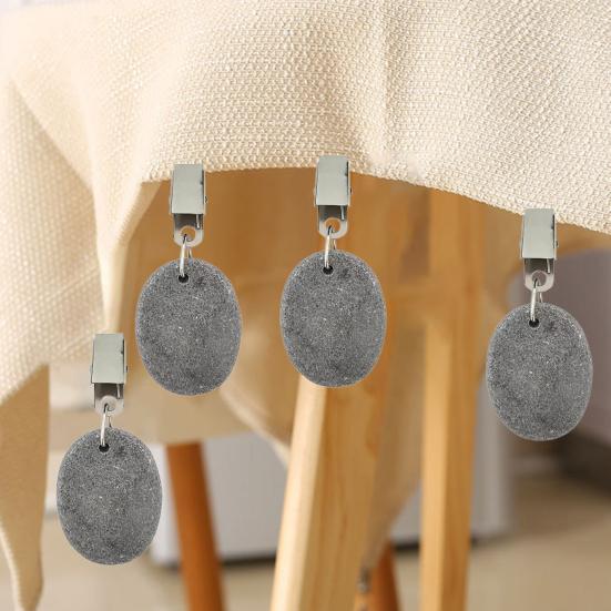 4Pcs Tablecloth Clip Compact Outdoor Tablecloth Weights Sturdy Marble Tablecloth Pendant for Picnics Parties