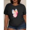 European Size Women's "Starry Butterfly" Printed Short-sleeved Shirt, Fashionable Style, Suitable for Summer Fashion, Short-sleeved Top