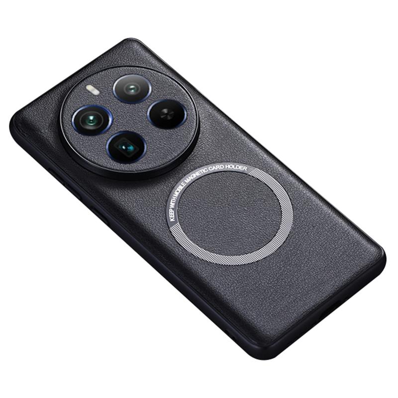 

Для Realme 12 Pro 5G/12 Pro+ 5G Чехол для телефона из ПУ кожи+ТПУ оболочка Совместим с MagSafe Black