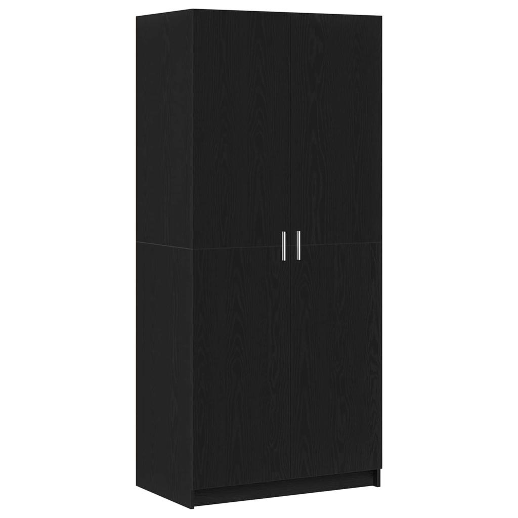 Wardrobe with Door Black Oak Effect 80 X 50.5 X 180 Cm
