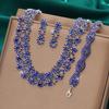 3pcs Women Jewelry Set Rhinestone Earrings Necklace Vracelet Wedding Party Accessories