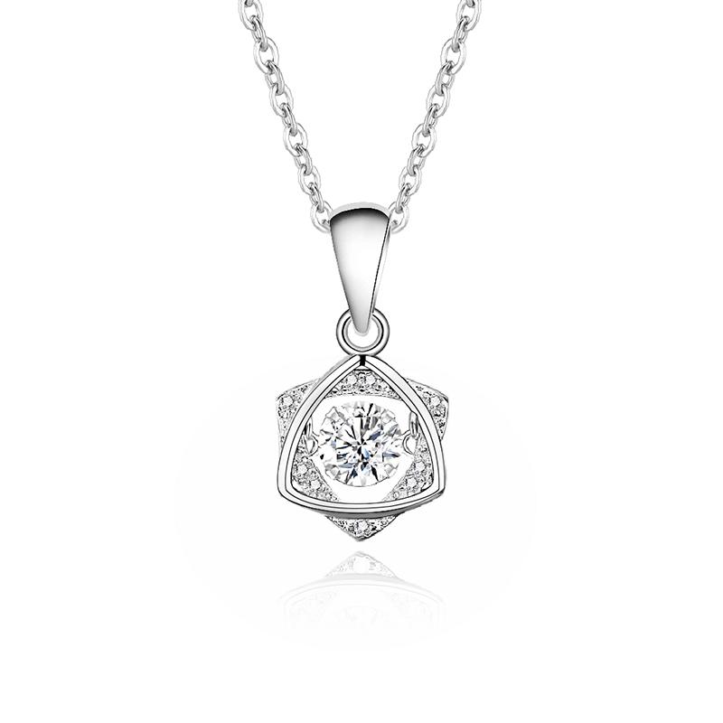 

Sterling Silver S925 Hexagram Moissanite Heart Pendant Necklace: Elegant Women s Luxury Design Sterling Silver S925