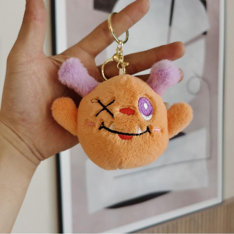 Adorable Plush Monster Keychain Cute Stuffed Toy With Big Eyes 4 Inches Perfect For Bags And Gifts