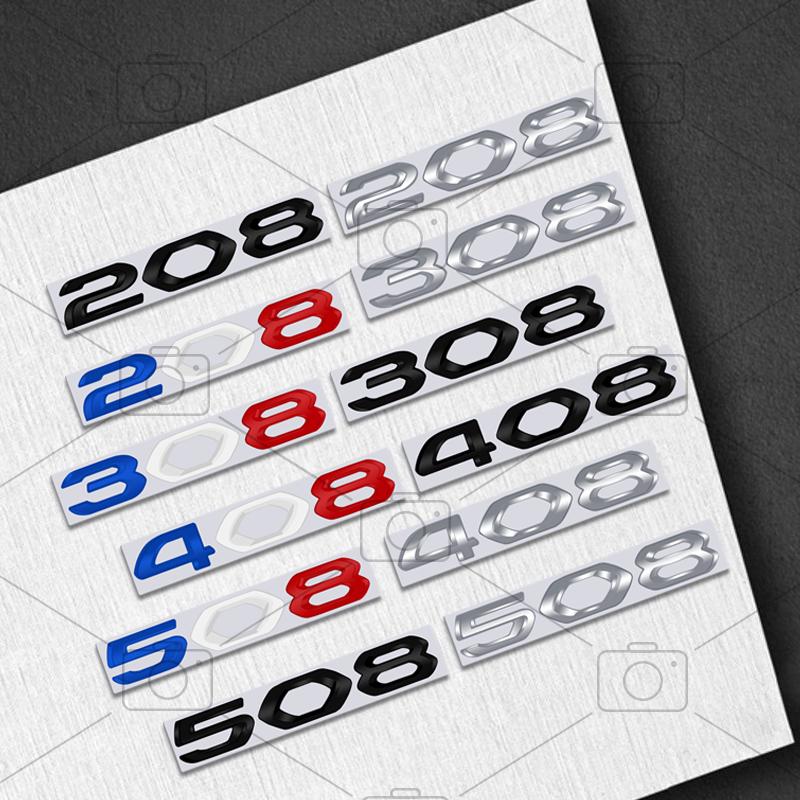 Car Metal Body For Peugeot 508 408 308 208 Logo French Tricolor Letter Decals Styling Badge Trunk Fender Emblems Sticker ENH5