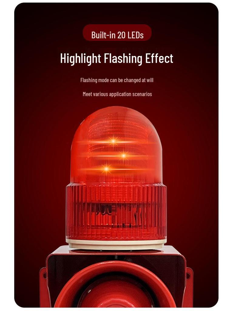 Leistungsstarker Industrie-Ton- und Lichtalarm mit drahtloser Fernbedienung für Gabelstapler (220V/24V/12V/380V)