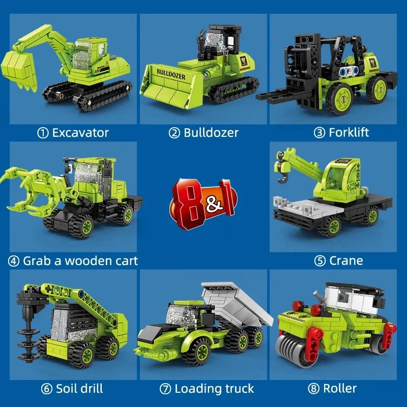 8 In 1 Mi 28 Armed Helicopter Building Blocks City Engineering Vehicle Deformation Bricks Boys Toy Holiday Gifts For Children