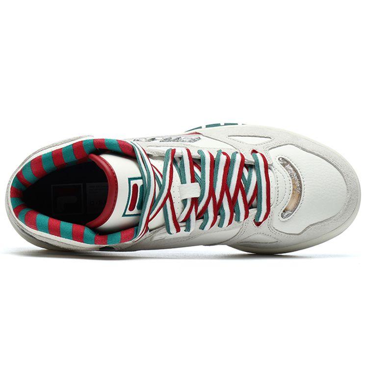 X FILA FUSION Teratach X Mas Skóra syntetyczna Wygodne Amortyzujące Odporne na ścieranie Średnio wysokie Retro Buty do koszykówki Damskie sneakersy T12W219107FBD
