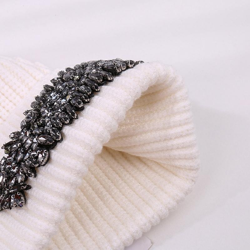 Wild Wool Hat Shiny for Rhinestone Knitted Hat Ear for Protection Warm Autumn Winter for Boy Girl Xmas Halloween New Yea