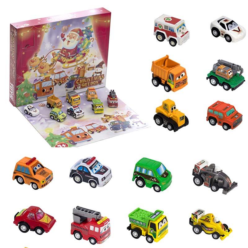 Advent Calendar Christmas Boxs 24 Days Car Set Kids Early Education Gift Toys