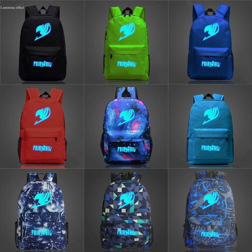 Fairy Tail Backpack Canvas School Bag With Zipper For Students Travel