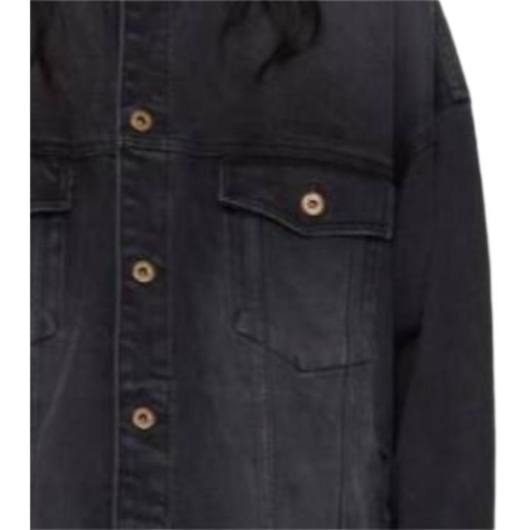 WE11DONE Faded Effect Single-Breasted Loose Denim Jacket Unisex jackets Black WD-DJ2-24-353-U-BK