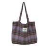 Autumn Ctrast Color Plaid Woolen Shoulder Bags for Women Retro Large Capacity Ladies Tote Bag Casual Travel Female Handbags