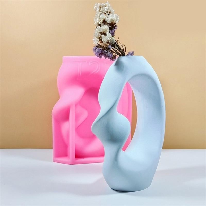 Minimalist Art Vase Silicone Mold Unique Home Decors Pieces Creating Mould Unique Nordic Style Vase Silicone Mold
