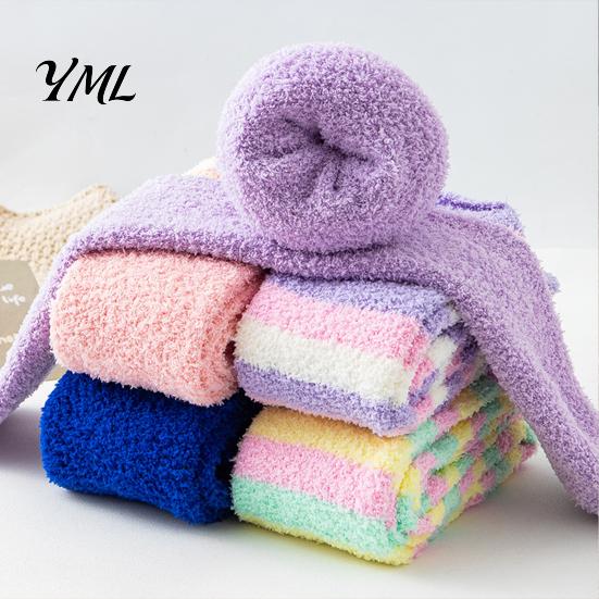 Cozy Fleece Socks 1 Pair Women Thigh High for Winter, Thickened Coral Leg Long Stockings Warmer Stockings, Fluffy Warm Over Knee Boot Girls