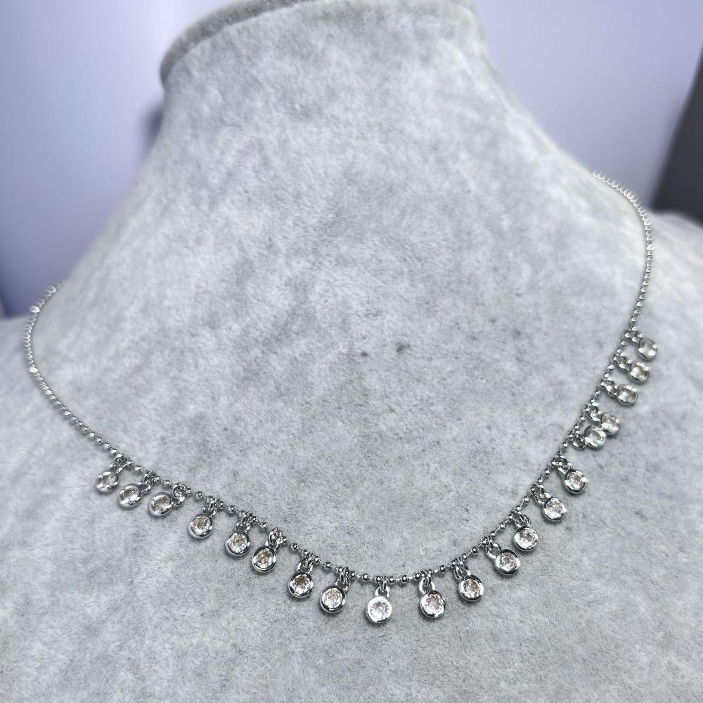 

Retro Bubble Beaded Fringe Necklace Vintage Style Layering Delicate Collarbone Chain Unique Design Women Jewelry