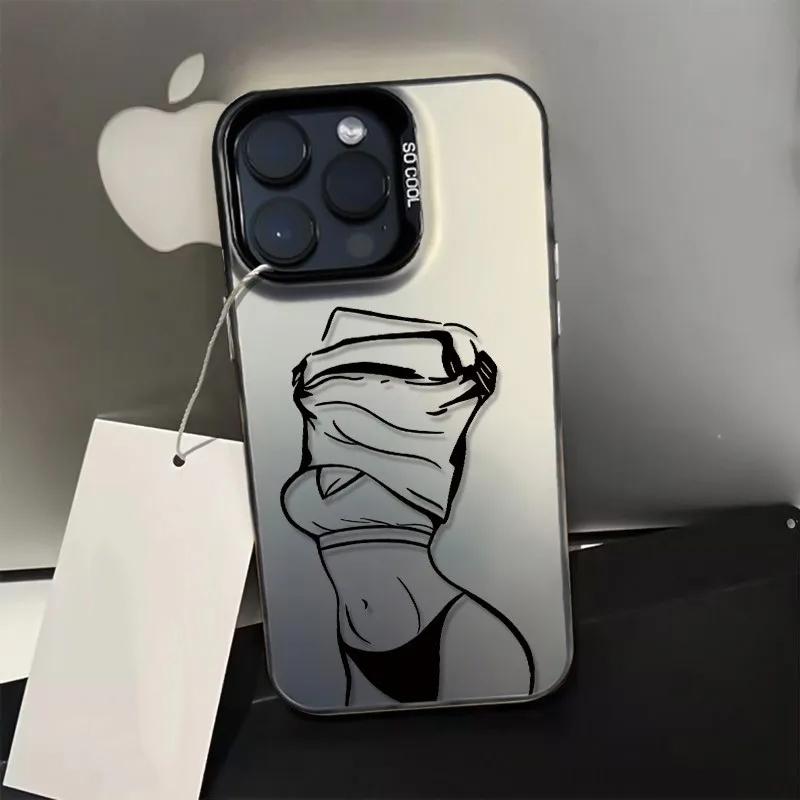 Cool Body Line Art Case for Samsung Galaxy S25 S24 S23 S22 Ultra S21 Plus S20 FE A73 A72 A71 A56 A55 A54 A53 A52 Acrylic Cover