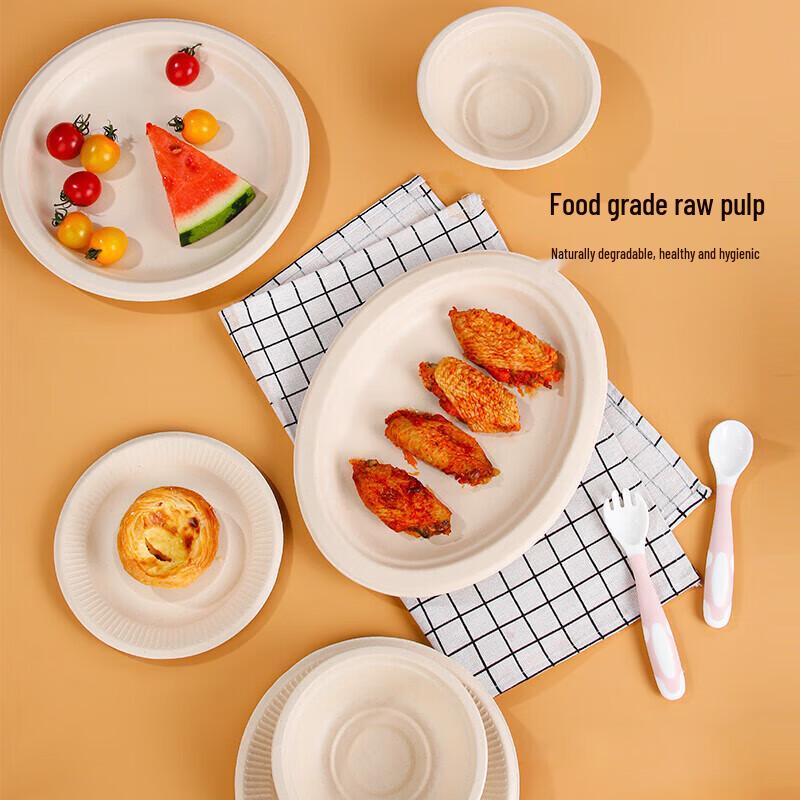 NHZHIW 8-inch Biodegradable Disposable Plates (30-pack)