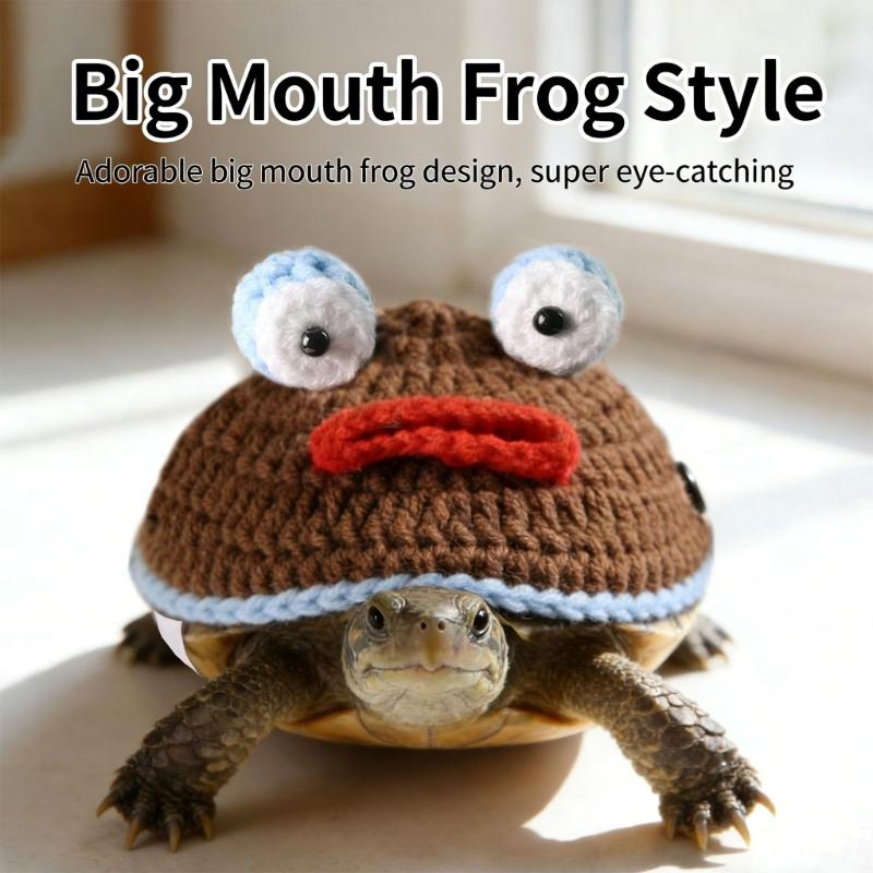 Frogs Styles Pet Turtles Clothing Elastics Fabric Machine Washable Knitted Frogs Costume For Reptiles Lover