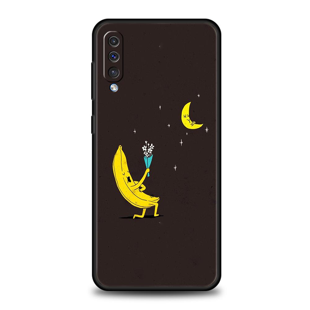 Phone Case for Samsung Galaxy A56 A36 A26 A06 A16 A24 A36 A54 A14 A42 A22 A20 A12 A10 5G Soft TPU Shell Funny Bite Apple Banana