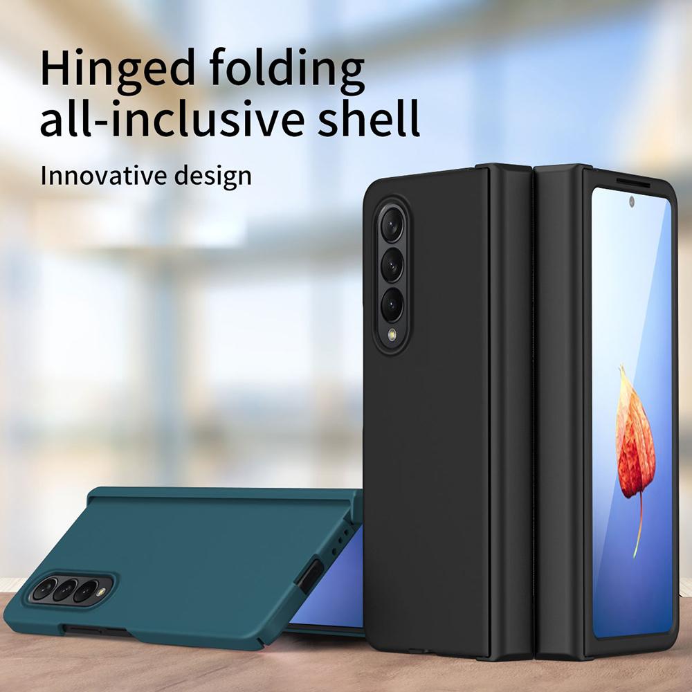 

For Samsung Galaxy Z Fold4 5G Shockproof Anti-scratch Hard PC Hinge Design Phone Case Cover Black