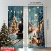 2pcs 2D Flat Printing Christmas Drapes Christmas Train4 Fabric Without Electricity Party Decorations Perfect for Aesthetic Room