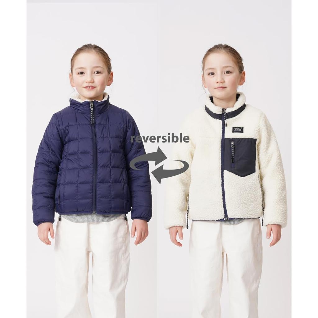 Taion KR102MB Daunenjacke Schwarz und Oliv für Kinder,