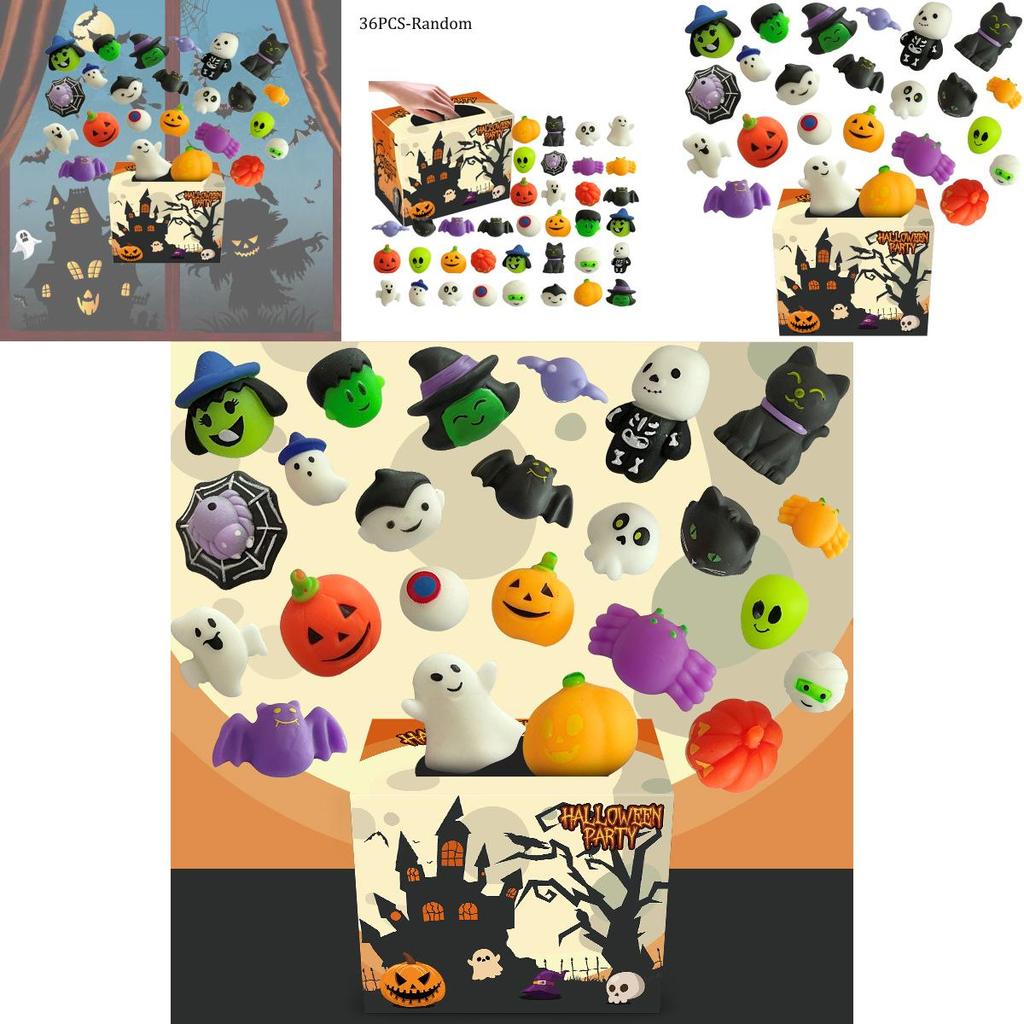 Halloween Squishies Mochi Toys 24pcs Mini Surprise Box For Kids And Adults