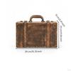 Vintage Trunk-Shaped Storage Box Leather-Like Finish Suitcase-Style