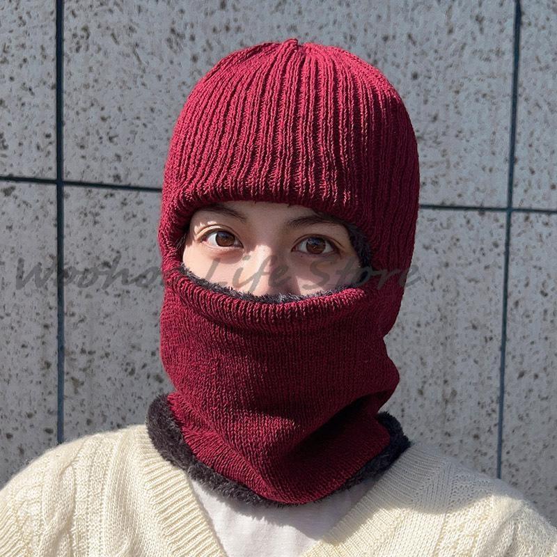 Men'S Winter Balaclava Hat Windproof Warm Fleece-Lined Full-Coverage Beanie For Ear Protection And Cycling