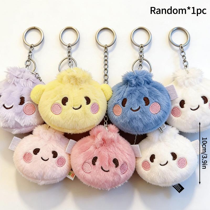 Funny Dumplings Keychains Simulated Dumpling Keyring Stress Relief Keychain for Bag Backpack Accessories Hanging Ornament