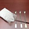 2 Pcs Gold Silver Melting Long Handle Stainless Steel Spoon Stirring Rod Spoon Melting Casting Refining Gold Silver Tool Multifunctional Coffee