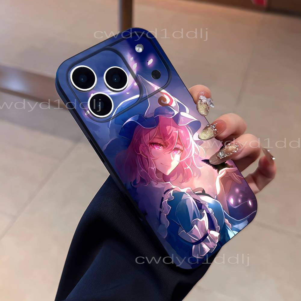 Saigyouji Y-Yuyuko Anime For iPhone 17,16,15,11,12,14,13 Pro Max Mini XS,XR,7 Plus 16E Air Soft Black Dustproof Phone Case