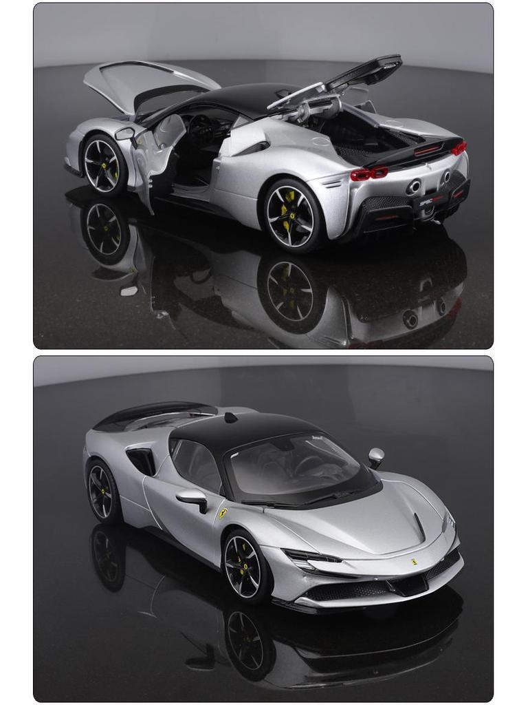 Bburago 1:18 SF90 Deluxe Alloy Model Car - Metal Ornament Collection, Ideal Gift for Boys