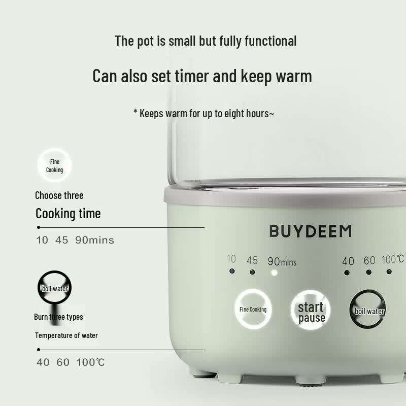 Мини-горшок для здоровья и чайник Buydeem, штепсель CN (адаптер в комплекте)