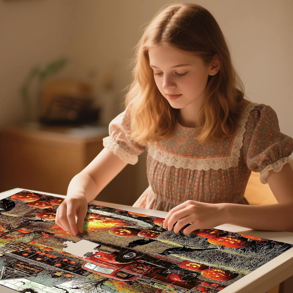 1000 Pieces,Halloween 1000 Piece Puzzles For Adults, Scarecrow For Adults Puzzle, Hard Challenge Art  Puzzles, For Gifts Halloween Birthday