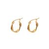 JOOLIM  High End 18K Gold Plated Twisted Stainless Steel  Hoop Earring Jewelry Fashion Trendy